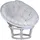 MiaMöbel Sessel Papasan Rattan 80 x 65 x 80 cm Weiß