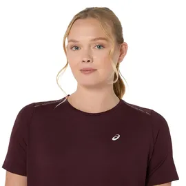 Asics Road Laufshirt Damen-Dunkelrot, Größe XS