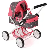 Bayer Chic 2000 - Puppenwagen Smarty, Kleiner Kinderpuppenwagen für Kinder ab 2 Jahren, Spielzeugkinderwagen, Butterfly, Koralle