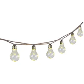 GLOBO LED Solar Lichterkette 570 cm Hanfseil warmweiß