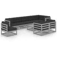 vidaXL 10-tlg Garten-Lounge-Set mit Kissen Kiefer Massivholz Modell 32