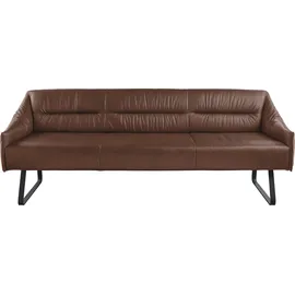 Musterring Essbank MUSTERRING "JustB SP500", braun (tobacco), B:232cm H:86cm T:70cm, Sitzbänke, Essbank, Metallkufe schwarz, verschiedene Farben, Breite 220 oder 250 cm