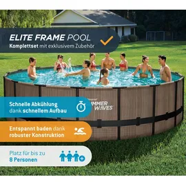 Summer Waves Elite Frame Pool 549 x 132 cm Teak-Optik braun