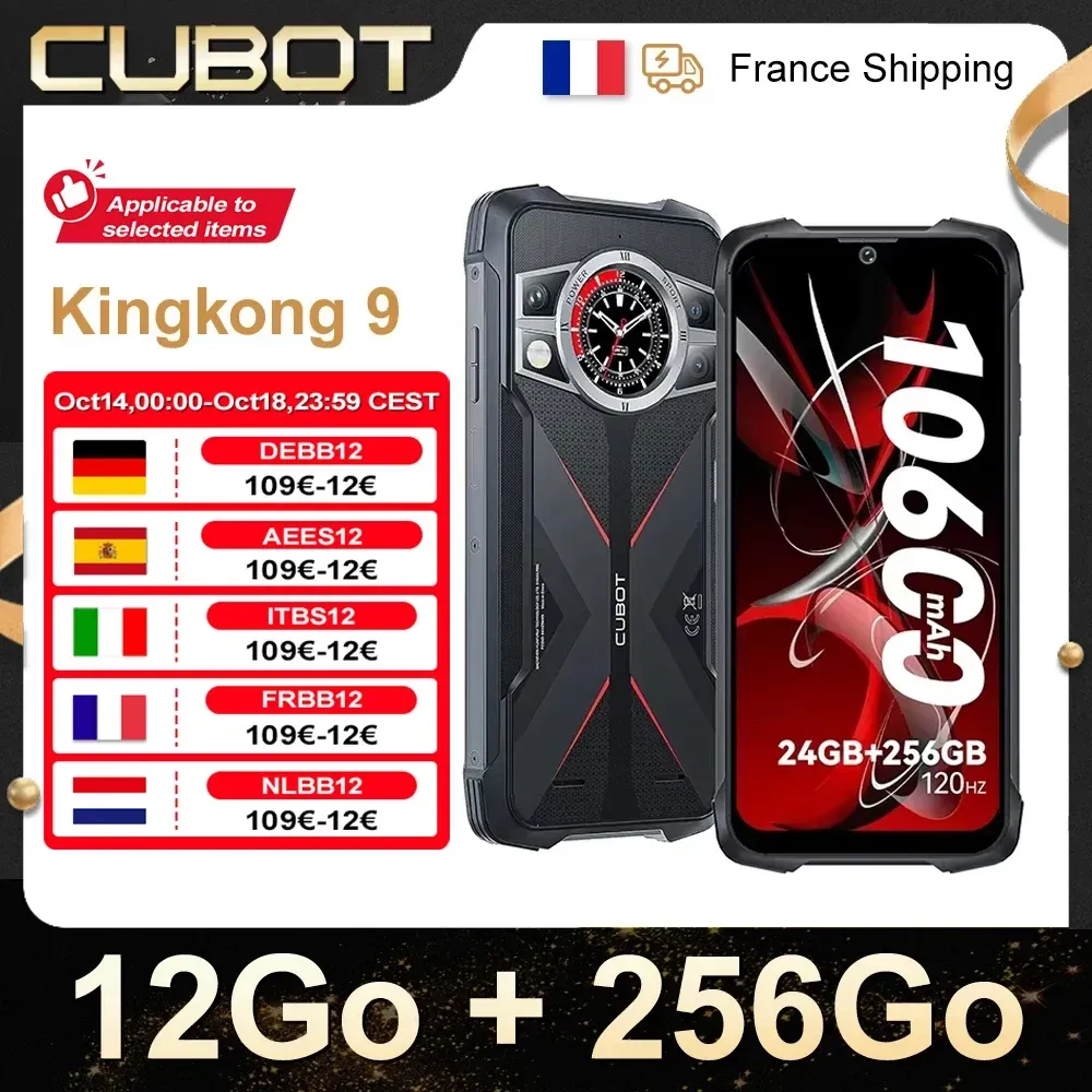 Cubot KingKong 9, 12 GB + 256 GB, robustes Smartphone, 10600 mAh (33 W), 6,58 Zoll FHD+, 100 MP + 24 MP Nachtsicht, stoßfest/wasserdicht Cubot KingKong 9, 12 GB + 256 GB, robustes Smartphone, 10600 mAh (33 W), 6,58 Zoll FHD+, 100 MP + 24 MP Nachtsicht, stoßfest/wasserdicht