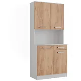 Vicco Küchenbuffet Raul 83,6 x 188,5 cm Weiß/Goldkraft Eiche