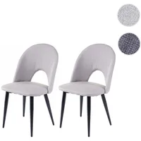 Mendler Einzelst�ck | 2er-Set Esszimmerstuhl HWC-D73, Stuhl Küchenstuhl, Stoff/Textil