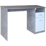 Hti-Living Schreibtisch 120 x 76 cm Beton Weiß