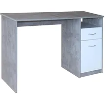 Hti-Living Schreibtisch 120 x 76 cm Beton Weiß
