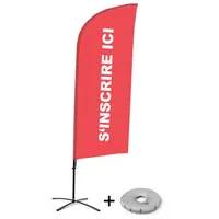 Showdown Displays Beachflag Alu Wind Komplett-Set Hier Anmelden Rot