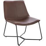 Svita Loungesessel RON Kunstleder 66 x 82 x 64 cm Braun mit Rollen
