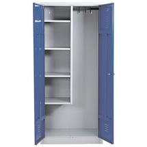 Gürkan Putzmittelschrank 104528 lichtgrau, enzianblau 80,0 x 50,0 x 180,0 cm, aufgebaut