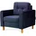 Konsimo Sessel Eriso Velours 80 x 75 x 75 cm Blau mit Kissen