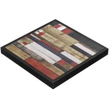 GGM Möbel BRASIL | Gastro Tischplatte | B:T 70 x 70 cm | Vintage Bunt | Schwarzer Metall Rand | Quadratisch