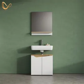 livinity® Timavo 2-tlg. Weiß/Eiche