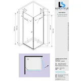 Glaszentrum Hagen 90x90x195cm Hades Duschkabine Dusche Duschabtrennung - 8mm ESG Glas