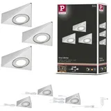 Paulmann 92125 LED Unterschrankleuchte Trias Näherungsensor 3er-Set 3000K 2,7W 135x132mm 185lm Eisen gebürstet