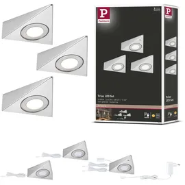 Paulmann 92125 LED Unterschrankleuchte Trias Näherungsensor 3er-Set 3000K 2,7W 135x132mm 185lm Eisen gebürstet