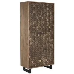 Schrank Home ESPRIT Teakholz Kokosnuss Faser 85 X 40 X 185 cm