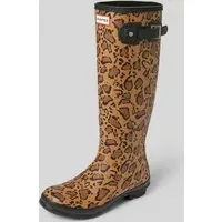 Gummistiefel mit Label-Detail, Mittelbraun, 39