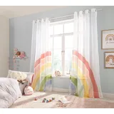 Lüttenhütt Gardine »Regenbogen«, (2 St.), Kindergardine, bedruckt, gewebt, 2-er Set