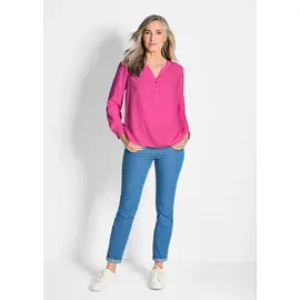 GOLDNER Elegante Viskosebluse mit V-Ausschnitt pink 44