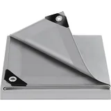 Woltu Abdeckplane wasserdicht Plane mit Ösen 140 g/m2 PE Schutzplane UV-beständig wetterfest, Grau, 4x5m : Grau