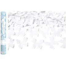 Partydeco Konfettishooter Schmetterlinge 40 cm Weiß