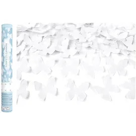 Partydeco Konfettishooter Schmetterlinge 40 cm Weiß