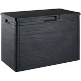 ONDIS24 Kissenbox Gartenbox Terrassenbox Woody's 160L Holzoptik, abschließbar, UV-Schutz grau