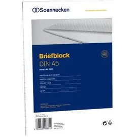 SOENNECKEN Briefblock 2311 DIN A5 70g liniert weiß