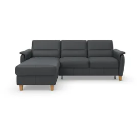 Home Affaire Ecksofa »Palmera L-Form«, Federkern, Bettfunktion und mit/ohne Bettkasten / 244 x 89 x 163 / Leder Schwarz