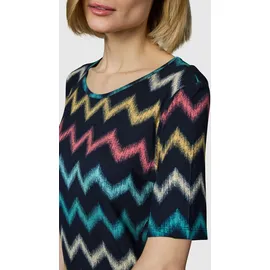 Ragwear Sommerkleid Midikleid Print Blau/Rot/Türkis 42