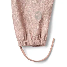 Wheat Stoffhose WHEAT "WHEAT Rainwear Charlo Overall", Mädchen, Gr. 116, Normalgrößen, powder flower meadow, 55% Polyester, 45% Polyurethan, unifarben, normal, Hosen Stoffhose