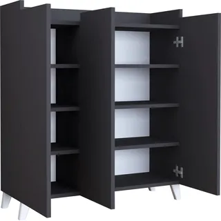 [en.casa] Aktenschrank, Sirdal 103,5x90x30 cm Anthrazit