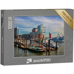 puzzleYOU Puzzle Puzzle 1000 Teile XXL „Schiffe und Boote im Hafen von Hamburg“, 1000 Puzzleteile, puzzleYOU-Kollektionen Elbphilharmonie