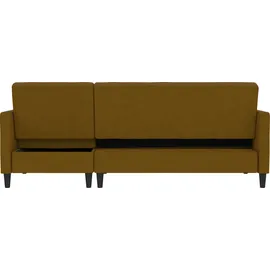 dorel home Ecksofa DOREL HOME "Celine, L-Form", gelb (curry), B:213cm H:83cm T:154cm, Webstoff, 100% Polyester, Sofas, Ecksofa, mit Bett-Funktion und Stauraum. Recamiere beidseitig montierbar