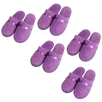 Tianmao Hausschuhe 5er-Set Gästehausschuh Filzpantoffel Hotelslipper Antirutsch Slipper Universalgröße 28.5 * 11cm hochwertig Gästepantoffeln für Spa, Party, Schlafzimmer,Hotel - Einheitsgröße