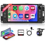 2G+64G Wireless Carplay Android 13 Autoradio für Jeep Cherokee Compass Commander Wrangler 300C Dodge Caliber Liberty, 7 Zoll Autoradio mit Android Auto Navi GPS WIFI Bluetooth FM/RDS/EQ Rückfahrkamera