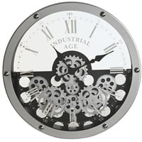 Home ESPRIT Wanduhr Schwarz Silber Metall Glas Getriebe 52 x 8,5 x 52 cm