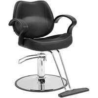 VEVOR Friseurstuhl 150 kg Gewichtskapazität Friseursessel aus Schwamm PU Holzplatte Eisen Bedienungsstuhl höhenverstellbar Barbersessel 360° drehbar Barberstuhl Friseureinrichtung 97 x 60x 89 cm