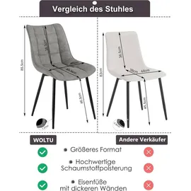 Woltu Esszimmerstuhl Kunstleder grau 4er Set