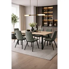 OTTO home 4-Fußstuhl Ramon Polyester graugrün 2er Set