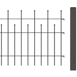 GAH Alberts Zaun-Anbauset Madrid 200 x 73,5 cm Stahl anthrazit-metallic