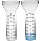 ggtuyt 2pcs Freeze Proof Glas Regenmessrohr mit klaren Markierungen 35 mm trichterförmige Regenregenmessgeräte für Garten, Gartenwassermesser für Regenmesser Ersatzrohr