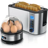 Arendo Langschlitz-Toaster Silber