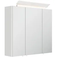 Posseik Spiegelschrank inkl. Design LED-Lampe u. Glasböden 70 Weiß