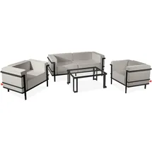 konsimo® TRIGLO Garten-Lounge-Set 4-tlg. dunkelgrau/hellgrau