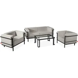 konsimo® TRIGLO Garten-Lounge-Set 4-tlg. dunkelgrau/hellgrau