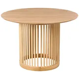 Esstisch Helle Eiche Holzoptik MDF Gummibaumholz ø 110 cm rund Esszimmer Boyle