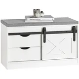 SoBuy Schuhbank Weiß, 80x49x30 cm, Garderobe, Garderobenbänke, Schuhbänke